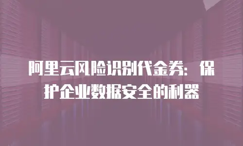 阿里云风险识别代金券：保护企业数据安全的利器