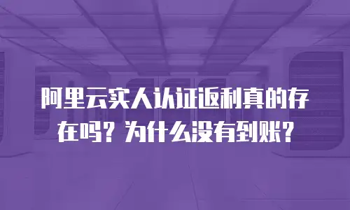 阿里云实人认证返利真的存在吗？为什么没有到账？
