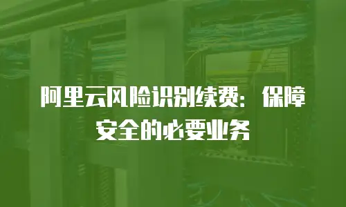 阿里云风险识别续费：保障安全的必要业务