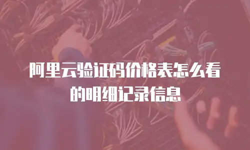 阿里云验证码价格表怎么看的明细记录信息