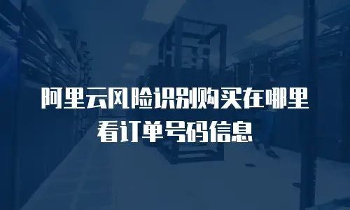 阿里云风险识别购买在哪里看订单号码信息