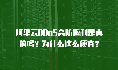 阿里云DDoS高防返利是真的吗？为什么这么便宜？
