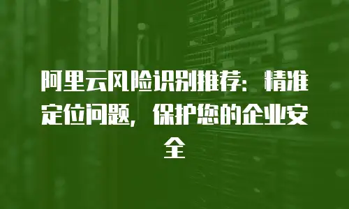 阿里云风险识别推荐：精准定位问题，保护您的企业安全