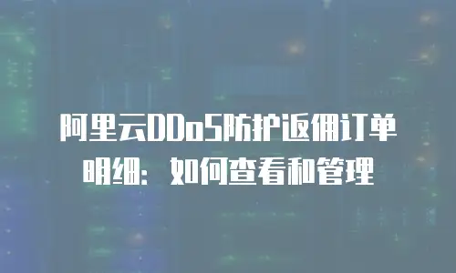 阿里云DDoS防护返佣订单明细：如何查看和管理