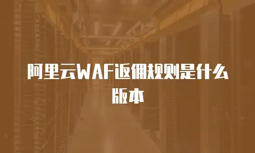 阿里云WAF返佣规则是什么版本