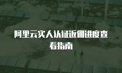 阿里云实人认证返佣进度查看指南