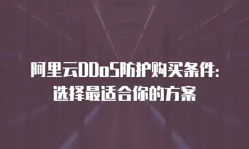 阿里云DDoS防护购买条件：选择最适合你的方案