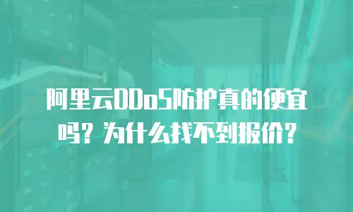阿里云DDoS防护真的便宜吗？为什么找不到报价？