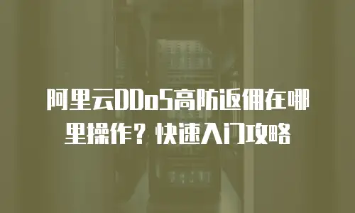 阿里云DDoS高防返佣在哪里操作？快速入门攻略
