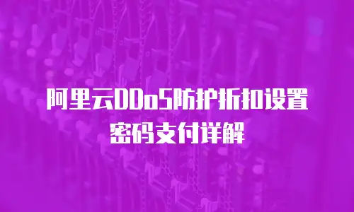 阿里云DDoS防护折扣设置密码支付详解