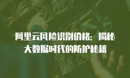 阿里云风险识别价格：揭秘大数据时代的防护秘籍