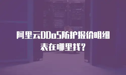 阿里云DDoS防护报价明细表在哪里找？