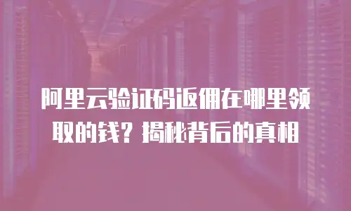 阿里云验证码返佣在哪里领取的钱？揭秘背后的真相