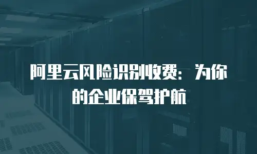 阿里云风险识别收费：为你的企业保驾护航