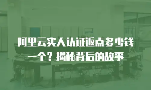 阿里云实人认证返点多少钱一个？揭秘背后的故事