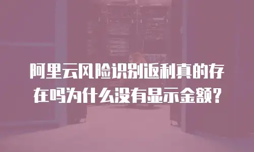 阿里云风险识别返利真的存在吗为什么没有显示金额？