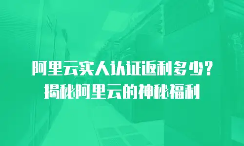 阿里云实人认证返利多少？揭秘阿里云的神秘福利