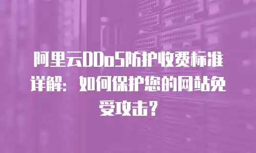 阿里云DDoS防护收费标准详解：如何保护您的网站免受攻击？