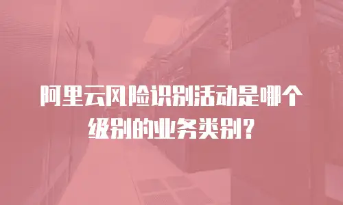 阿里云风险识别活动是哪个级别的业务类别？