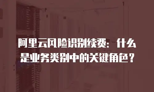 阿里云风险识别续费：什么是业务类别中的关键角色？
