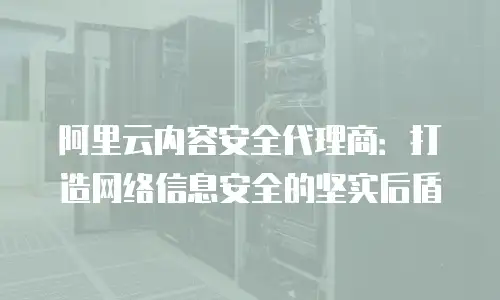 阿里云内容安全代理商：打造网络信息安全的坚实后盾
