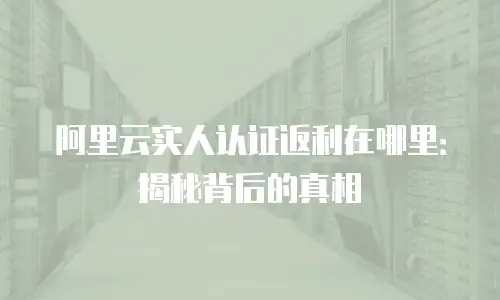 阿里云实人认证返利在哪里：揭秘背后的真相