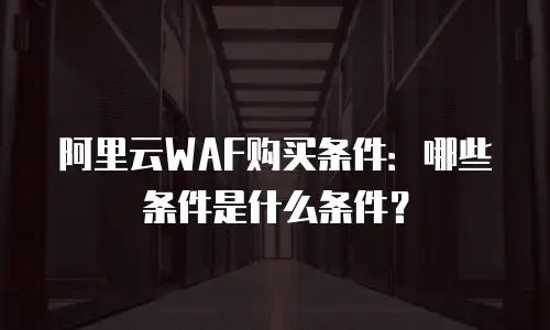 阿里云WAF购买条件：哪些条件是什么条件？