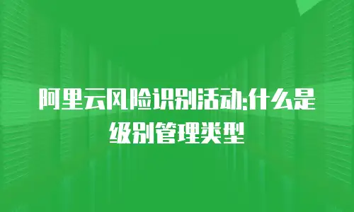 阿里云风险识别活动:什么是级别管理类型