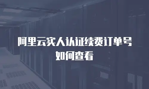 阿里云实人认证续费订单号如何查看