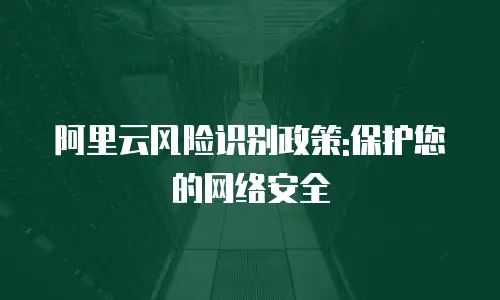 阿里云风险识别政策:保护您的网络安全