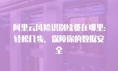 阿里云风险识别续费在哪里：轻松几步，保障你的数据安全