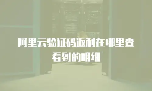阿里云验证码返利在哪里查看到的明细