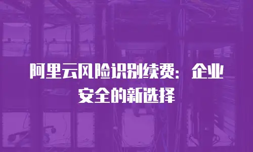 阿里云风险识别续费：企业安全的新选择