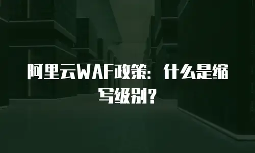 阿里云WAF政策：什么是缩写级别？