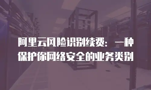 阿里云风险识别续费：一种保护你网络安全的业务类别