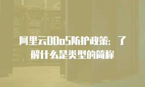 阿里云DDoS防护政策：了解什么是类型的简称