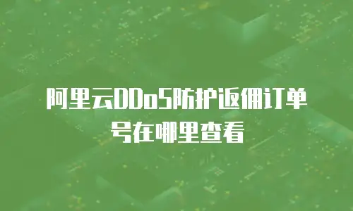 阿里云DDoS防护返佣订单号在哪里查看