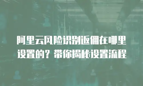 阿里云风险识别返佣在哪里设置的？带你揭秘设置流程