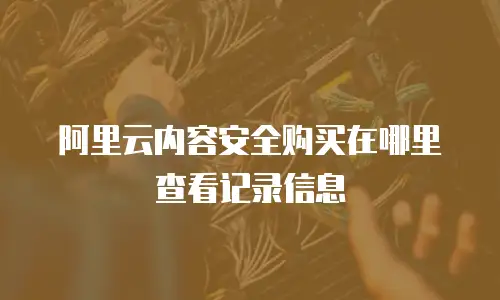 阿里云内容安全购买在哪里查看记录信息