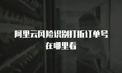 阿里云风险识别打折订单号在哪里看