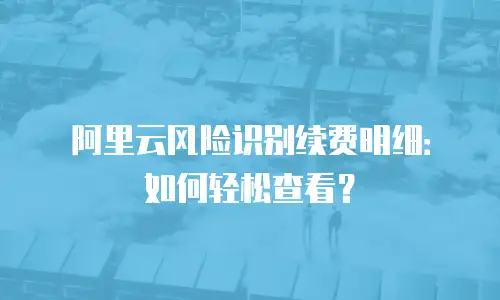 阿里云风险识别续费明细：如何轻松查看？