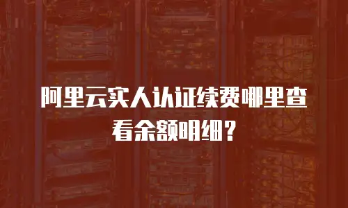 阿里云实人认证续费哪里查看余额明细？