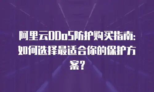 阿里云DDoS防护购买指南：如何选择最适合你的保护方案？