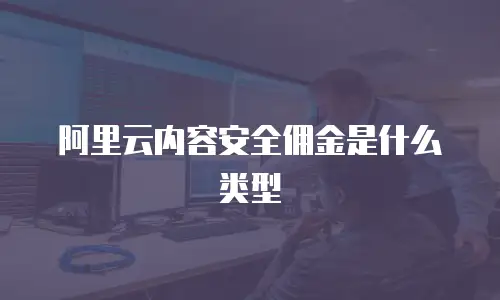 阿里云内容安全佣金是什么类型