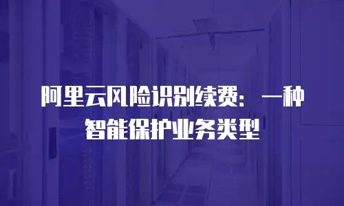 阿里云风险识别续费：一种智能保护业务类型
