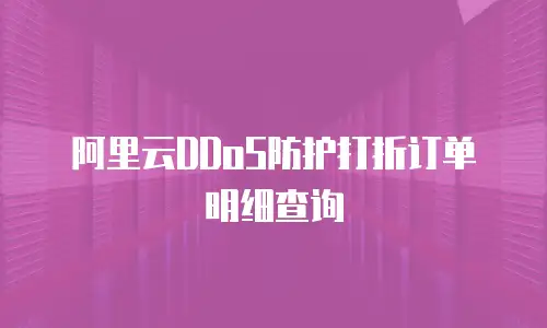 阿里云DDoS防护打折订单明细查询