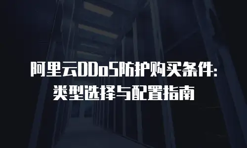 阿里云DDoS防护购买条件：类型选择与配置指南