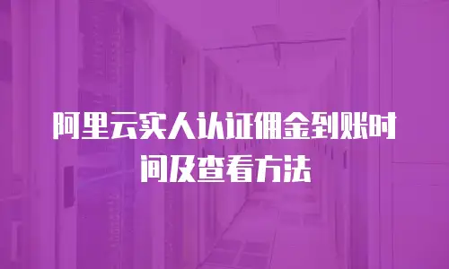 阿里云实人认证佣金到账时间及查看方法