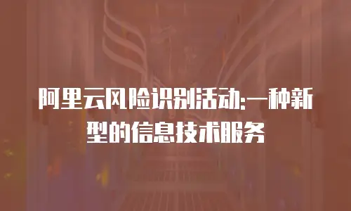 阿里云风险识别活动:一种新型的信息技术服务