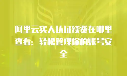 阿里云实人认证续费在哪里查看：轻松管理你的账号安全